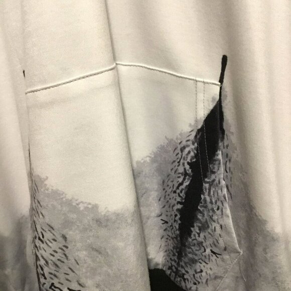 VIEACTIVEWEAR Hooded Sweatshirt Drop Shoulder Oversize Pullover Size Large Gray - Picture 5 of 11